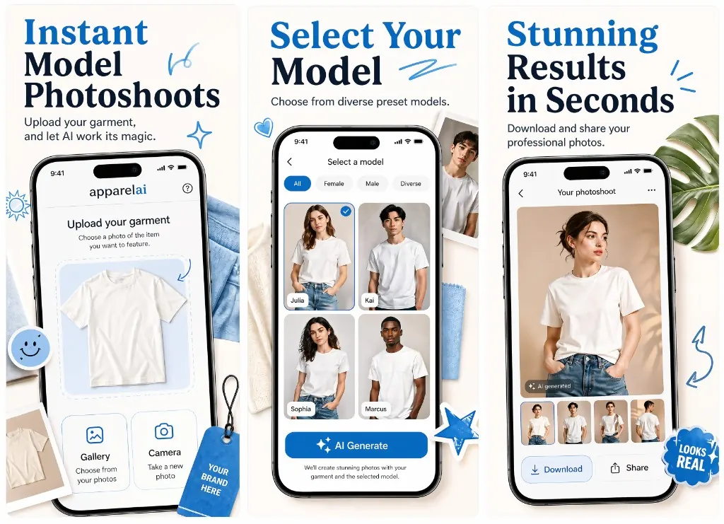 App screenshot set output with cohesive visual direction